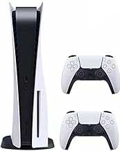 Playstation 5 Disc Version PS5 Console - Additional Controller, 4K-TV Gaming, 16GB GDDR6 RAM, 8K Output, WiFi 6. Ultra-High Speed 825GB SSD - U Deal (Renewed)