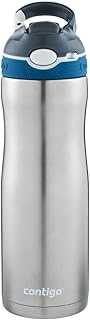 Ashland Chill Autospout Water Bottle with Flip Straw, Stainless Steel Thermal Drinking Bottle,Leakproof,Grey, BLue, 590 ml