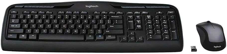 MK335 Quiet Wireless Keyboard and Mouse Combo - Black/Silver Keyboard and Mouse Combo Wireless, Ambidextrous