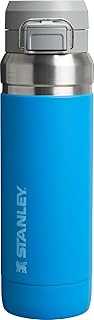 Quick Flip GO Water Bottle 36 oz | Push Button Lid | Leakproof and Packable for Travel and Sports | Insulated Stainless Steel | BPA-Free | Azure