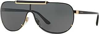 Man Sunglasses Gold Frame, Dark Grey Lenses, 0MM