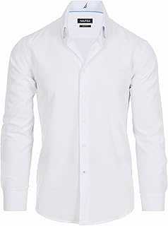Slim Fit Mens Dress Shirts Long Sleeve Button Down Wrinkle Free Formal 4-Way Stretch
