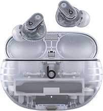 Studio Buds + | True Wireless Noise Cancelling Earbuds, Enhanced Apple & Android Compatibility, Built-in Microphone, Sweat Resistant Bluetooth Headphones, Spatial Audio - Transparent
