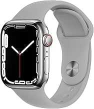 Apple Watch Series 7 (GPS, 45MM) - Silver Stainless Steel Case with Gray Sport Band (Renewed)