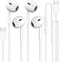 2 Pack-USB C Headphones Wired for iPhone 16/15, Type C Earphones with Microphone & Remote Noise Cancelling Earbuds for iPhone 15 Pro Max, iPad, Galaxy S23/S22/S21/S20/Ultra Note 10/20, Pixel 7/6/5/4