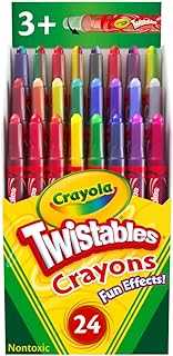 Twistables Crayons for Kids (24ct) Essential School Supplies for Girls & Boys, Toddler Coloring, Less Mess, Back to School Gifts for Kids