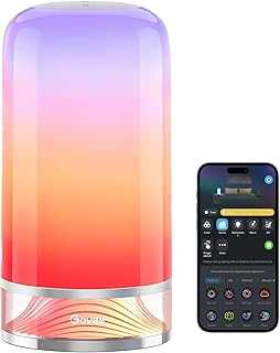 RGBIC Smart Table Lamp 2, Touch Bedside Small Table Lamp Work with Matter, Alexa, LED Desk Lamp with 64 Scene Modes, Color Changing Lamp for Bedroom Living Room Dimmable Night Light(Corded)