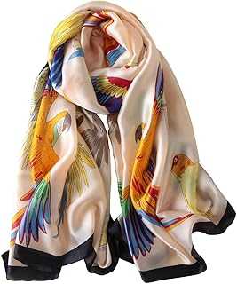 Womens 100% Large Mulberry Silk Scarf Long Satin Scarf Fashion Lightweight Wraps