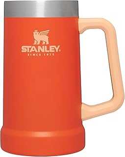 Stay-Chill Beer Stein 24 oz | Heavy Duty Big Grip Handle | Beer Tumbler Drink Cup, Holds 2 Cans | Insulated Stainless Steel Party Mug | BPA-Free | Tigerlily