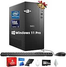 ECT1250 Slim Tower Desktop(2025) - Intel Core Ultra 5 225(10 Cores, Up to 4.9GHz), Intel UHD Graphics, Wi-Fi 6, BT 5.4, Windows 11 Pro, Keyboard & Mouse & Accessories(32GB DDR5 RAM, 1TB SSD)