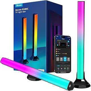 RGBIC Light Bars, 15 Inches WiFi TV Backlight Suitable for 45-70 inch TVs, Smart Light Bars with Multiple Placement Options, Work with Alexa and Google Assistant, Black