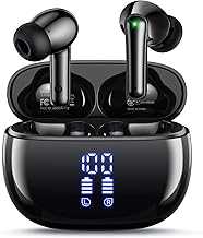 Wireless Earbuds Bluetooth Headphones, Ear Buds with Deep Bass, 40H Long Playtime, LED Power Display, IP7 in Ear Earphone with Mic for iPhone Android Phone Sports Workout, Black