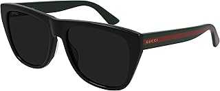 GG 0926S 001 Black Plastic Square Sunglasses Grey Lens, Men