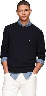 Mens Cotton Solid Crewneck Sweater Lightweight Pullover, Also Available in Big & Tall