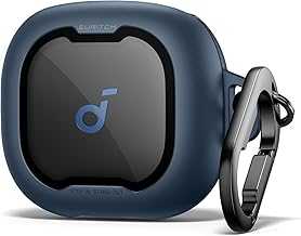 for Soundcore Sport X20 Case Cover, Shockproof Bumper with Logo Visible Design Cases, Rugged Protective Covers for Anker Soundcore Sport X20 Earbuds with Carabiner & Cleaning Kit, Navy
