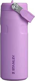 IceFlow Flip Straw 2.0 Water Bottle 16 oz | Built-In Straw with Larger Opening | Lightweight and Leak Resistant | Insulated Stainless Steel | BPA-Free | Lilac