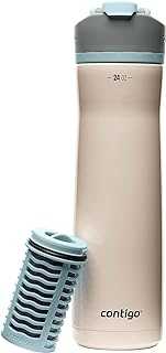 Clybourn Chill Stainless Steel FreeFlow Filter Water Bottle with AUTOSEAL, 24oz., Salt