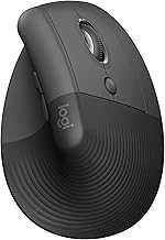 Lift Vertical Ergonomic Mouse, Wireless Bluetooth or USB Receiver, Quiet Clicks, 4 Buttons, Right Hand Wireless Mouse, Windows/macOS/iPadOS, Laptop, PC - Graphite