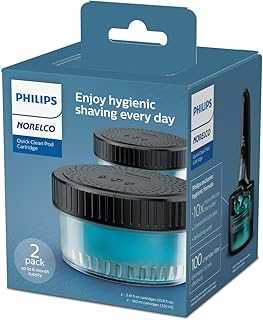 Philips Norelco Quick Clean Pod Cartridge, Easy Cleaning of Your Electric Shaver, Alcohol Free and Skin Friendly Formula, 2 Pack, Model CC12/52