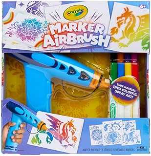 Marker Airbrush Spray Art Kit, DIY Marker Art Set for Kids, Toys for Kids, Gift for Boys & Girls, 6+