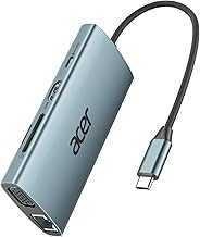 USB C Hub with 4K HDMI, 9-in-1 USB C to Ethernet Adapter, 5Gbps USBA 3.0 Docking Station, VGA Splitter, SD Card Reader, PD 100W Charging for MacBook, Acer, Laptops, Surface and More