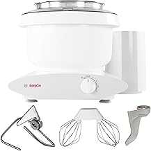 Bosch Universal Plus Stand Mixer 500 Watt, 6.5 Quarts with Wire Whips, Dough Hook & NutriMill Dough Hook Extender Bundle