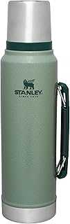 Classic Legendary Vacuum Bottle 1.1 qt | Wide Mouth with Leakproof Cup Lid | Keep Drinks Hot or Cold | Packable for Travel | Insulated Stainless Steel Thermos | BPA-Free | Hammertone Green