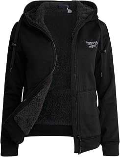 Womens Fleece Jacket - Warm Lightweight Faux Fur Sherpa Lined Zip Up Hoodie - Soft Hooded Winter Jackets for Women