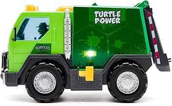 Toy, Thrash 'N' Battle Garbage Truck with 3 Sewer Cap Launchers, Lights & Sounds, TMNT Mutant Ninja Turtle Vehicle for Kids, Ages 3+