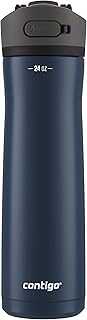 Ashland Chill 24oz Stainless Steel Water Bottle with Leakproof Lid & Straw Smart Temperature Technology Keeps Beverages Hot and Cold Ideal for Travel Work School - Silver Finish