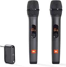 Wireless Two Microphone System with Dual-Channel Receiver, Black