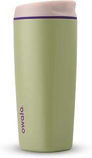 SmoothSip Insulated Stainless Steel Coffee Tumbler, Reusable Iced Coffee Cup, Hot Coffee Travel Mug, BPA Free, 20 oz, Green (Hip Cactus)