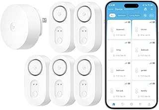 Upgraded Smart Water Leak Detector 1s with 1804ft Ultra-Long Range, WiFi Water Sensor with SMS/Email/APP Push and Sound Alarm,5-Year Battery Life, 5 Pack, Suit for Home, Basement, Kitchen