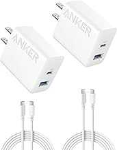 iPhone 16 Charger, 2-Pack 20W Fast USB C Charger Block, for iPhone 16/16 Pro Max/15 Series/iPad Pro and More (White, 2 Pack & 2 Cable)