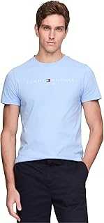 Men's Short Sleeve Cotton Graphic T-Shirts with Embroidered Logo