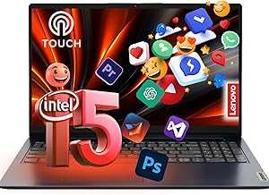 IdeaPad Business Laptop with Lifetime Office 365 for The Web - 15.6" FHD Touchscreen Display - Intel 13th 10-Core i5 (Outperforms i7-1255U) - 16GB RAM - 1TB SSD - Windows 11 w/o Mouse