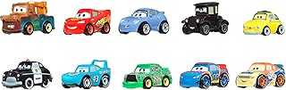 Disney Pixar Cars Toy Vehicles 10-Pack, Set of 10 Mini Racers of Favorite Characters from The First Cars Movie (Styles May Vary)