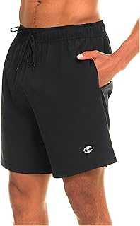 Mens Swim Trunks with Mesh Liner, 7" Inseam Quick Drying Mens Bathing Suit, Board Shorts for Swimming and Beach