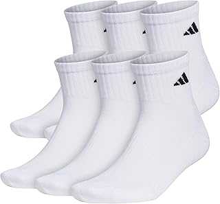 Men's Socks, Athletic Cushioned Quarter 6-Pack, Ankle Fit with Arch Support
