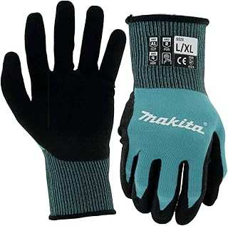 Unisex FitknitÂ T 04123 FitKnit Cut Level 1 Nitrile Coated Dipped Gloves Large X Large, Teal/Black, Large X-Large US