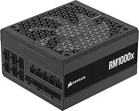 RM1000x Fully Modular Low-Noise ATX Power Supply – ATX 3.1 Compliant – PCIe 5.1 Support – Cybenetics Gold Efficiency – Native 12V-2x6 Connector – Black