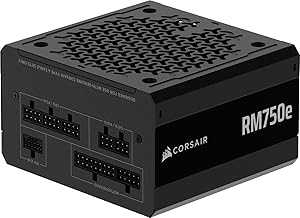 RM750e (2025) Fully Modular Low-Noise ATX Power Supply with 12V-2x6 Cable – ATX 3.1 & PCIe 5.1 Compliant, Cybenetics Gold Efficiency, 105°C-Rated Capacitors, Modern Standby Mode – Black