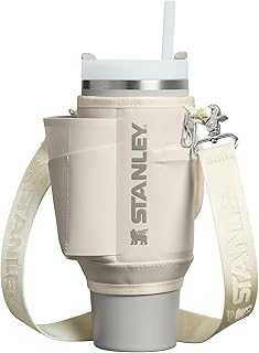 All Day Quencher Carry All for 30 oz Tumbler with Handle | Crossbody Bag with Phone Holder Pocket, Card Sleeve & Detachable Strap | Water Bottle Carrier Bag | BPA-Free | Cream
