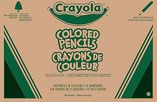 Colored Pencils Classpack (240ct), Must Have Classroom Supplies for Teachers, Bulk Colored Pencils for School, 12 Colors, Back to School Essentials