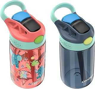 Kids Water Bottle with Redesigned AUTOSPOUT Straw, 14 oz, 2-Pack