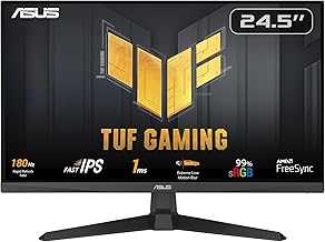TUF Gaming 25” (24.5 viewable) 1080P Gaming Monitor (VG259Q3A) – FHD, 180Hz, 1ms, Fast IPS, Extreme Low Motion Blur, FreeSync, Variable Overdrive, Speakers, 99% sRGB, Shadow Boost 3yr Warranty