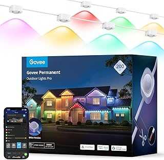 Permanent Outdoor Lights Pro, 200ft with 120 RGBIC LED Lights for Daily and Accent Lighting, 75 Scene Modes for Outdoor Decor, IP67 Waterproof, Works with Alexa, Google Assistant, Matter, White