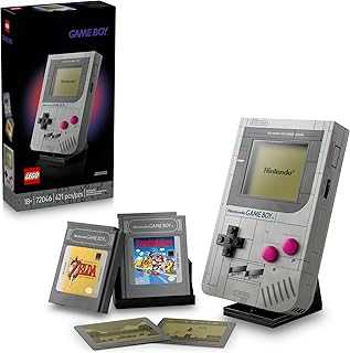 Super Mario Game Boy - Retro Building Sets for Adults, Ages 18+ - Collectible Model with Game Paks and Display Stand - Birthday Gifts for Men & Women - 72046