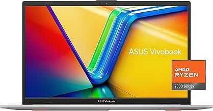 Vivobook Go 15.6” Slim Laptop, AMD Ryzen 5 7520U, 8GB, 512GB, Windows 11 Home, Cool Silver, Military Grade Durability, Fast Charging, Webcam Shield, E1504FA-AS54