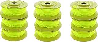 One PLUS+ AC80RL3 OEM .080 Inch Twisted Line and Spool Replacement for Ryobi 18v, 24v, and 40v Cordless Trimmers (Pack of 9)